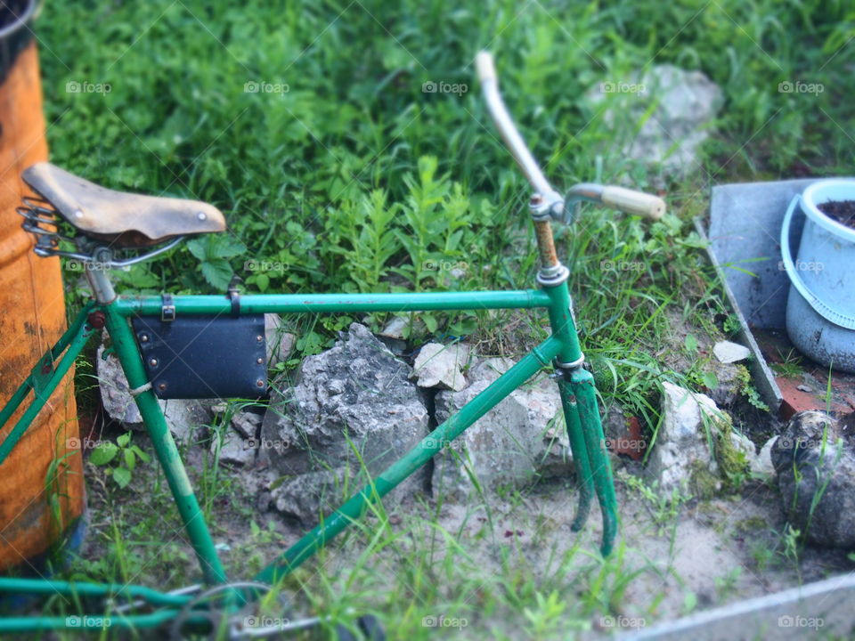 Bike.. Bike. An old Bicycle is used for decorating the garden. The landscape design.