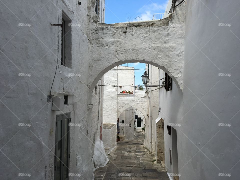 Seven arches street, Ostuni, Puglia, Italy