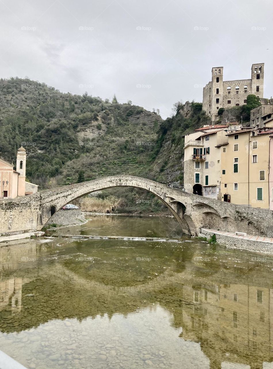 The Ponte Vecchio in Dolceacqua, Italy, made famous by impressionist Claude Monet in 1884.