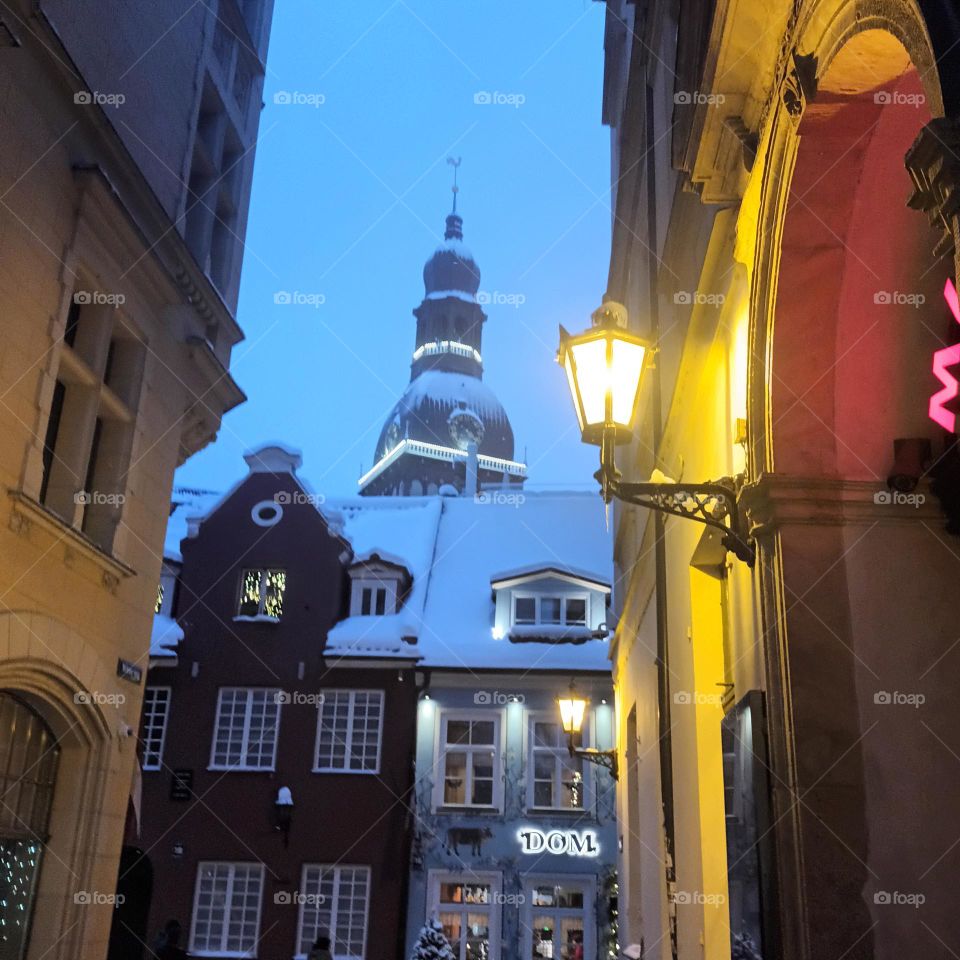 Riga. Old town in winter