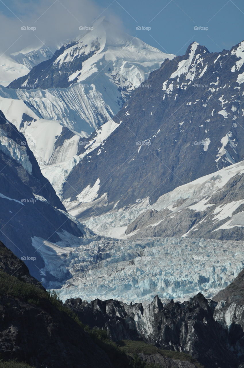 Hiking along the glaciers