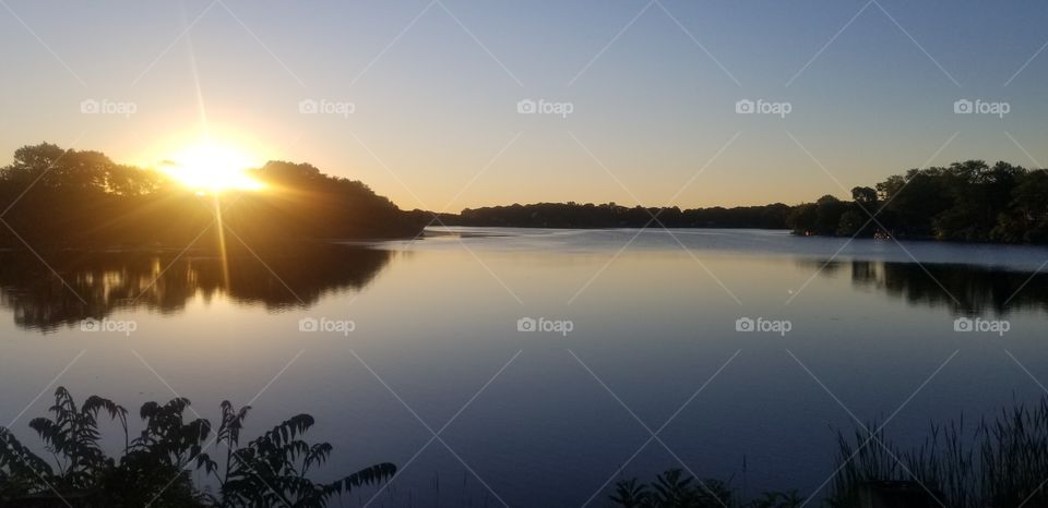 sunrise over the pond