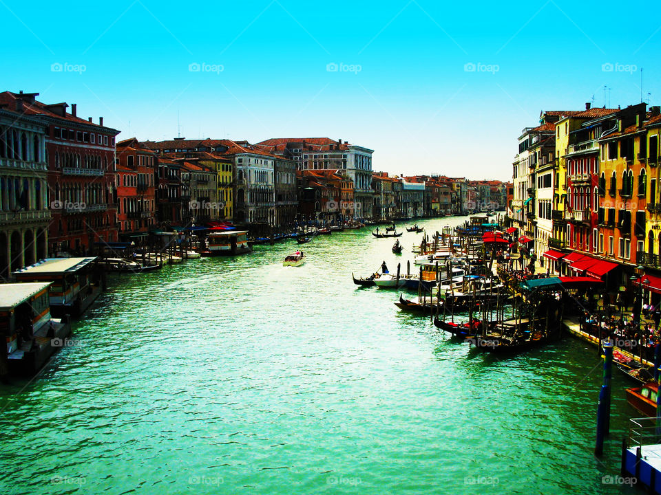 Canal grande in Venice seen from the bridge,Italy