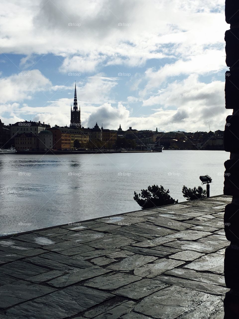 Overlooking a river in Stockholm Sweden from City Hall