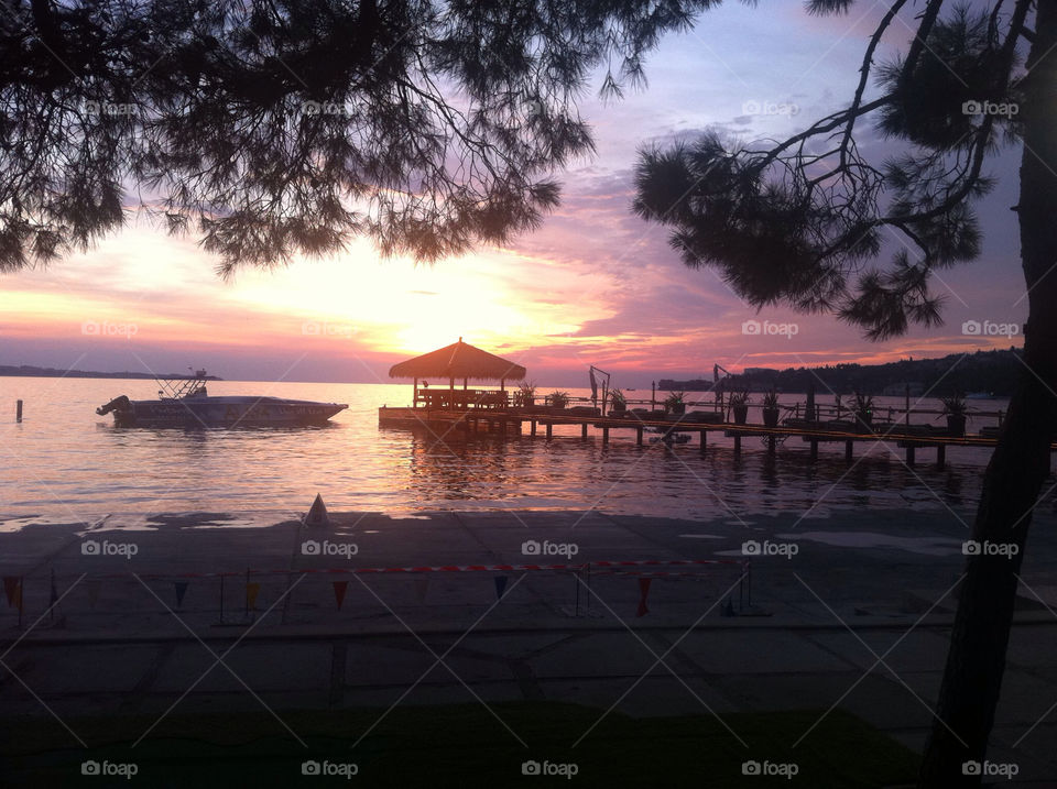 beach of sunset trees by munda.net