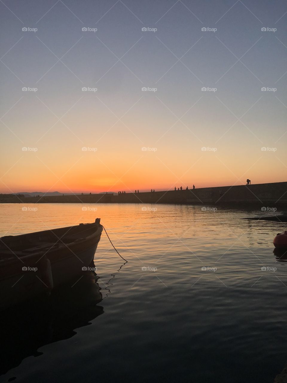 Greece Sunset in Harbor