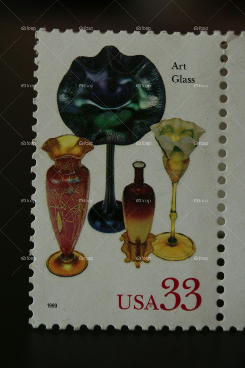 Glass art 33 cent postage stamp