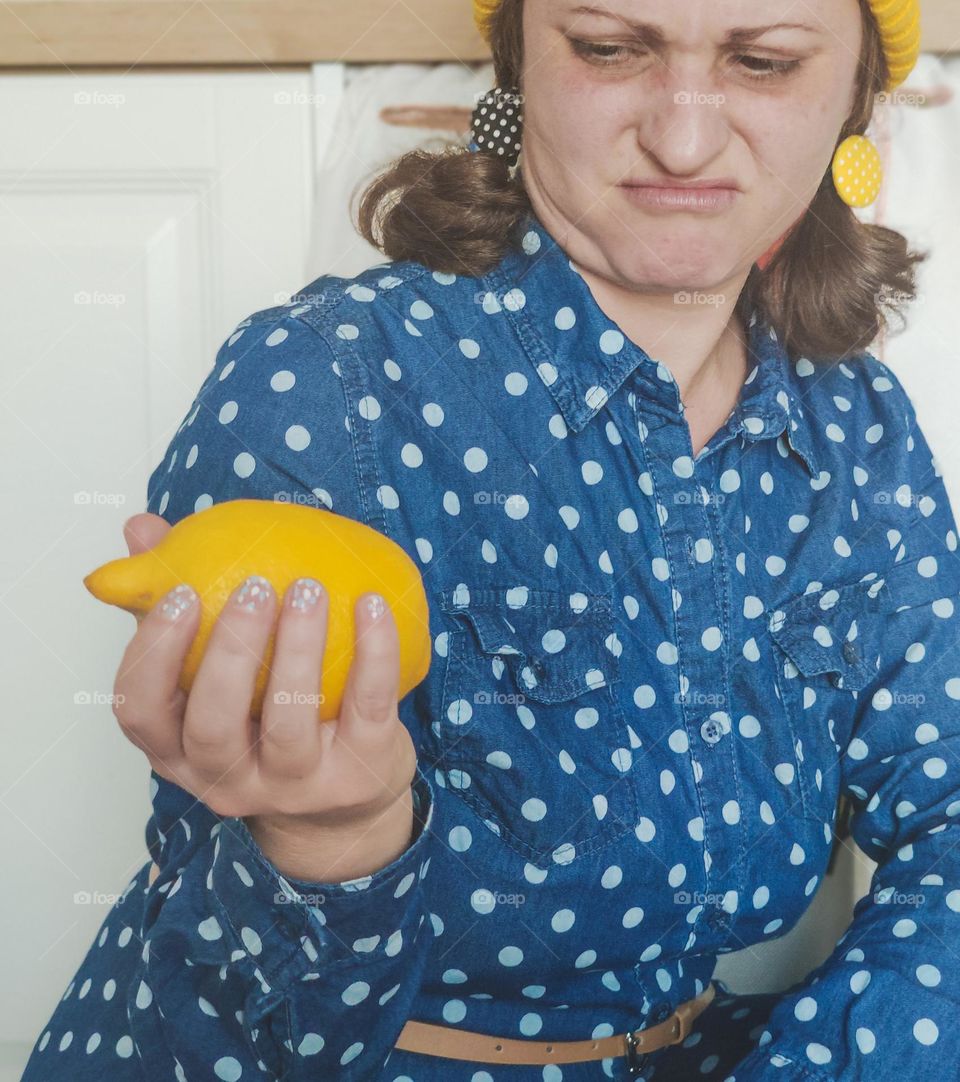 Lemon face for disgust