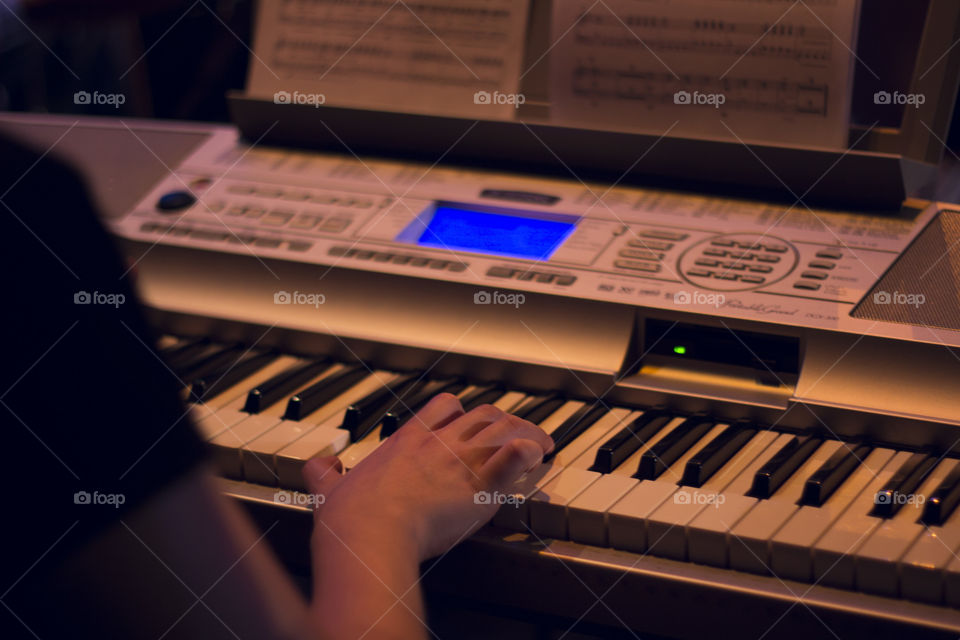 Keyboard on stage