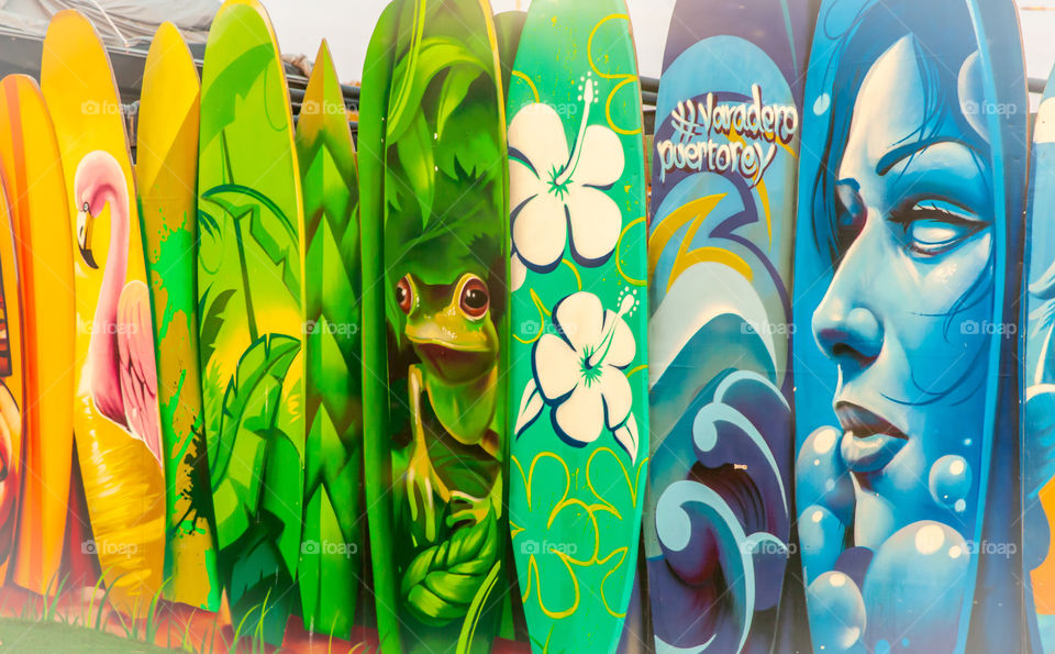 colorful surfboards