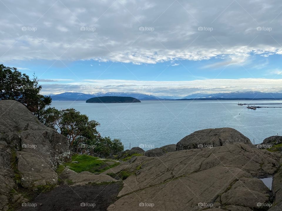 Islands, mountains and water