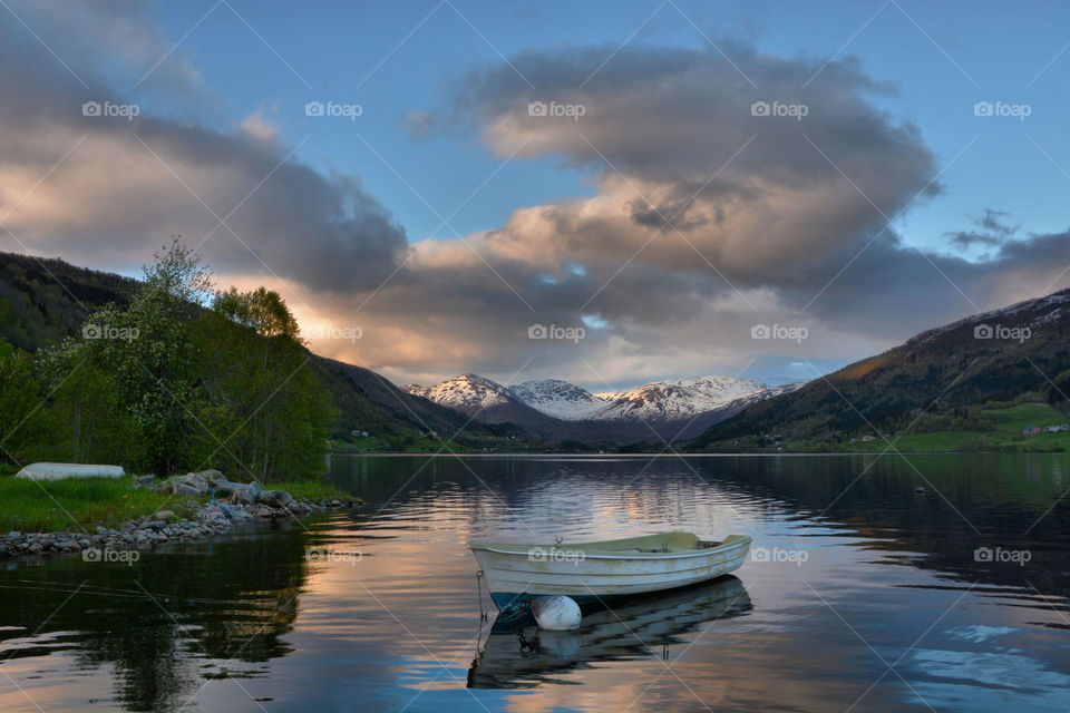 Lakeside sunset, Norway