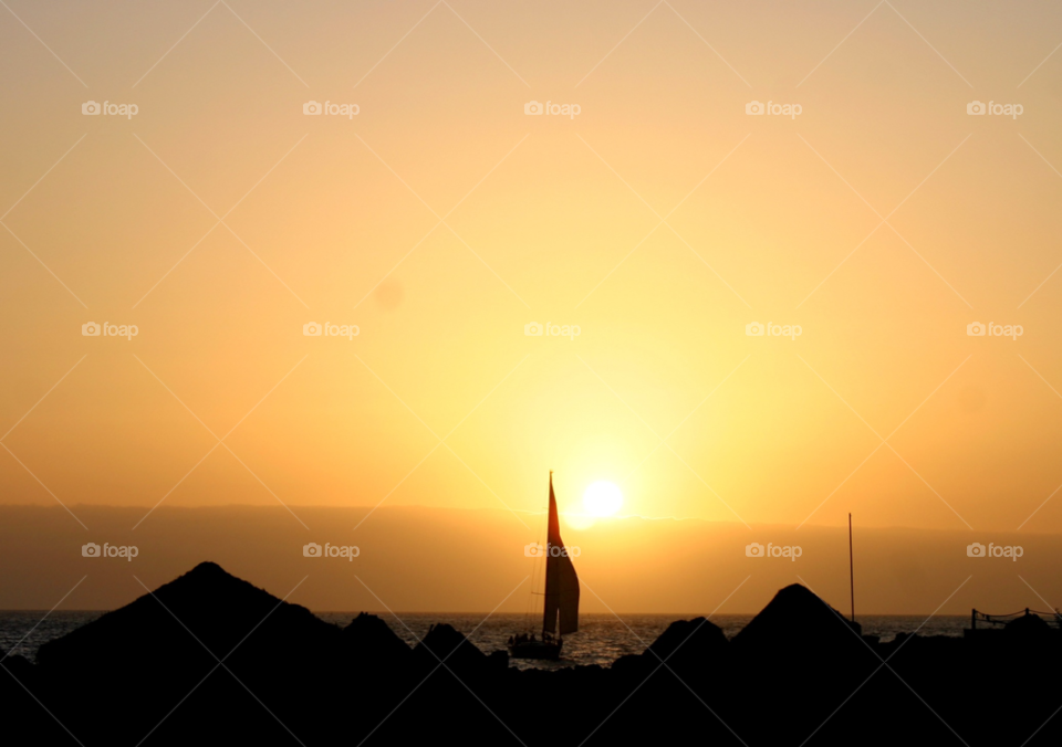 sunset orange shadow boat by Wilson100