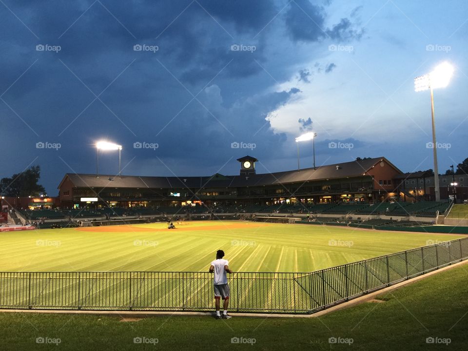 Baseball game under the lights