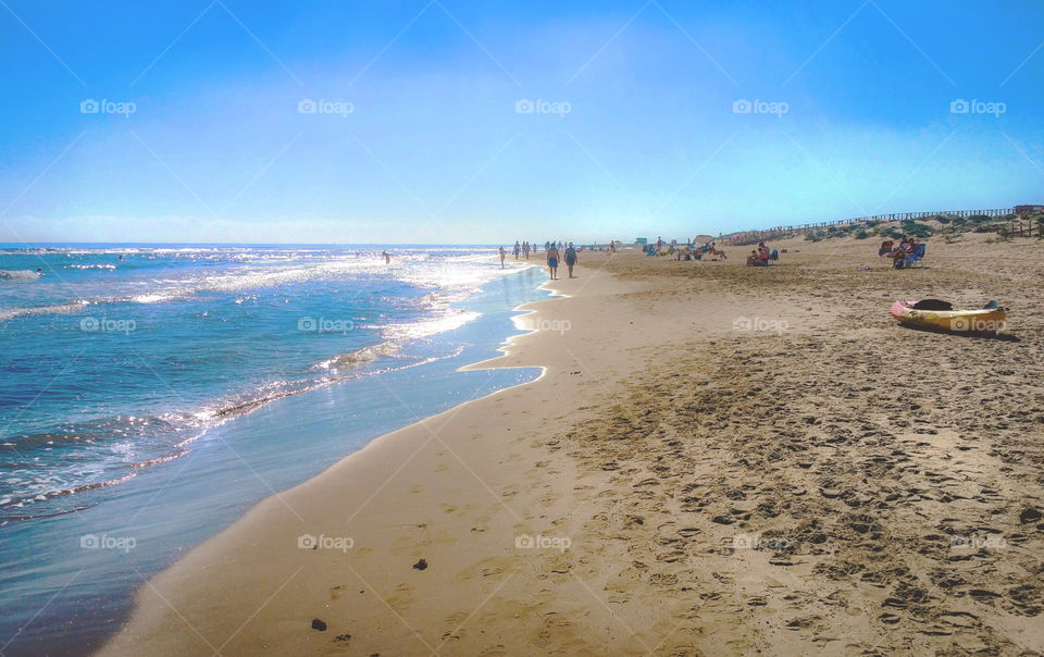 Dazzling light at a beach in La Mata, Spain