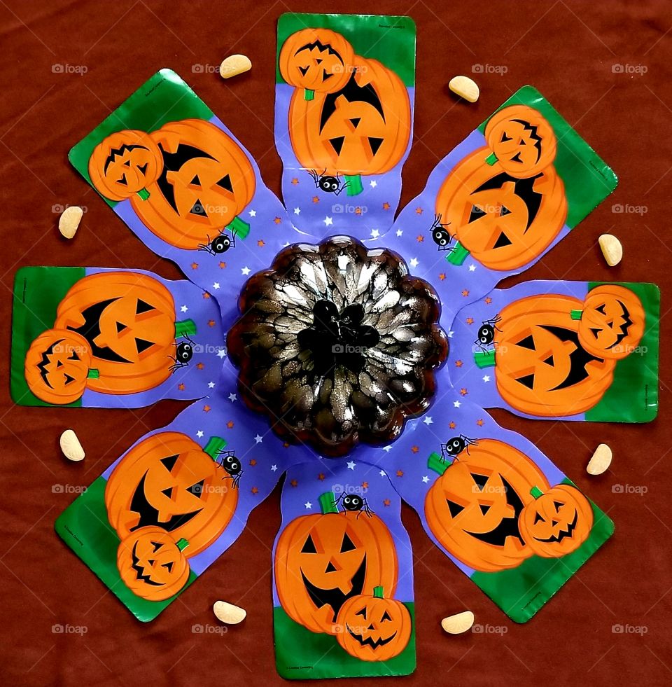 Circle of Pumpkins and candy bags