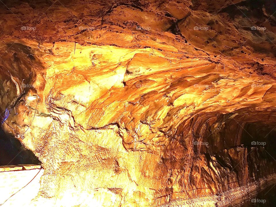 Salt and mineral deposits, Khewra Salt Mines, Punjab, Pakistan 