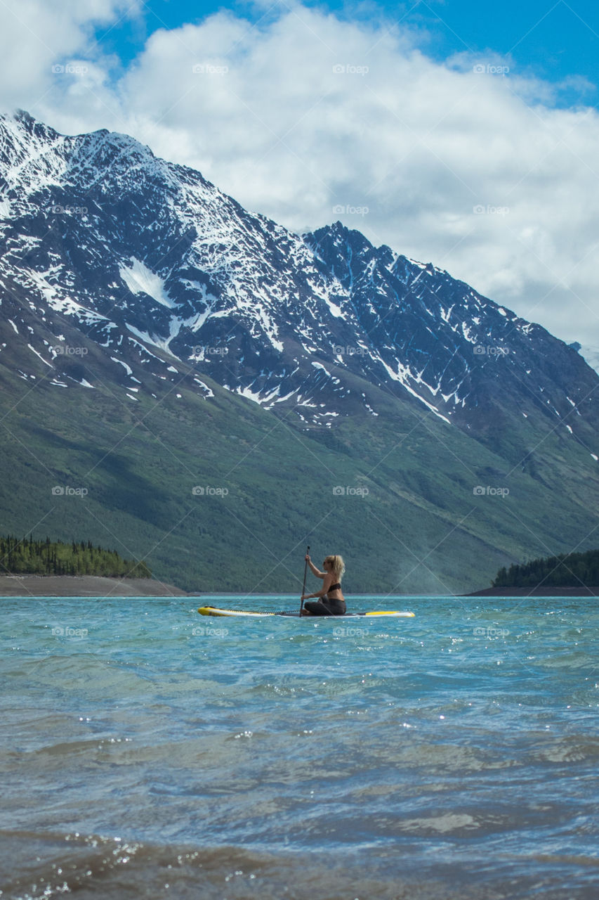 Eklutna Lake, and it’s beautifully blue glacier fed water, topped with an equally beautiful lady.