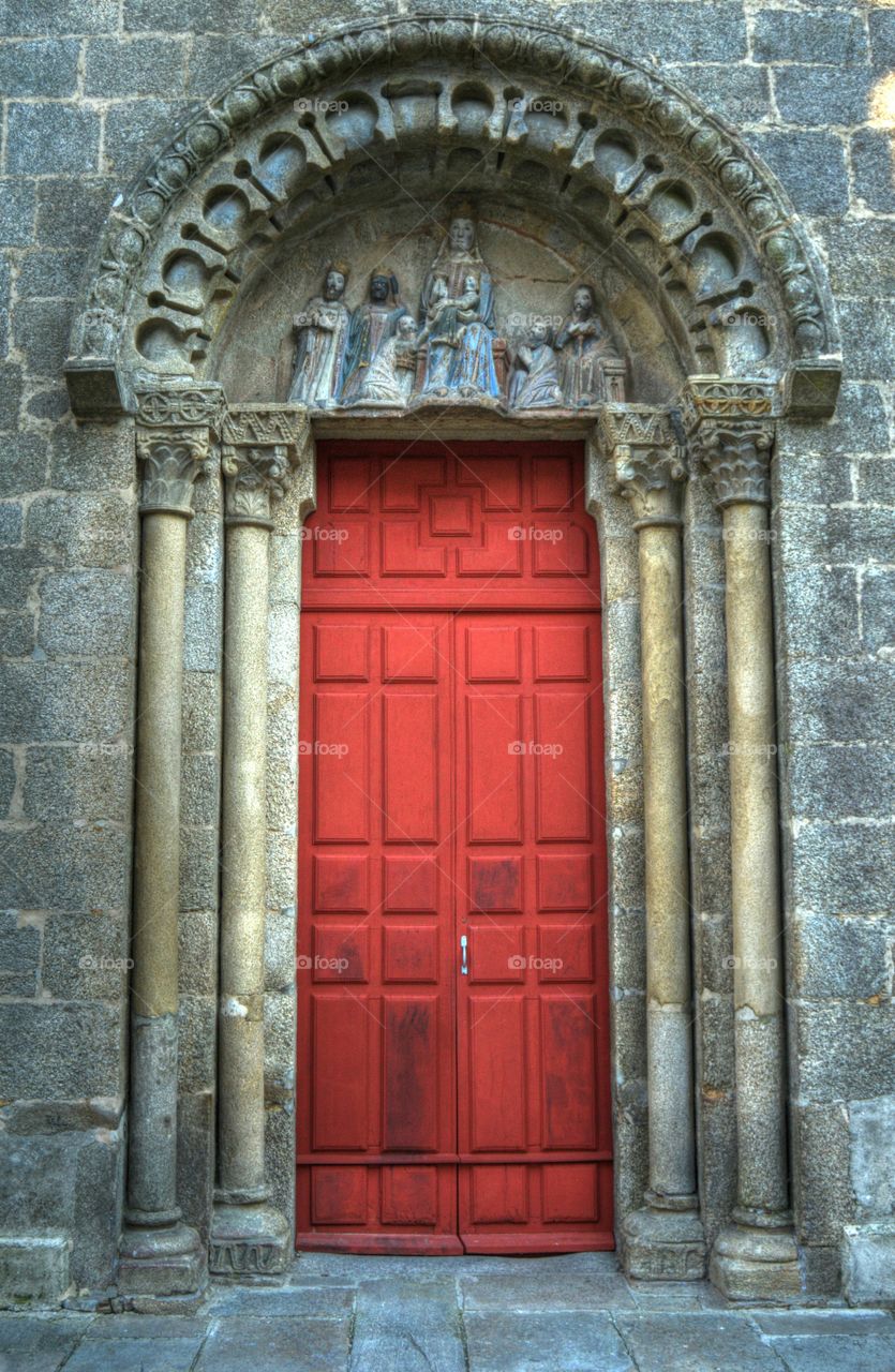 Door of a Romanesque church,  Santiago de Compostela.