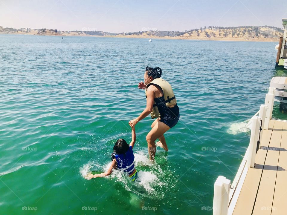 Mommy and me in Don Pedro Lake 