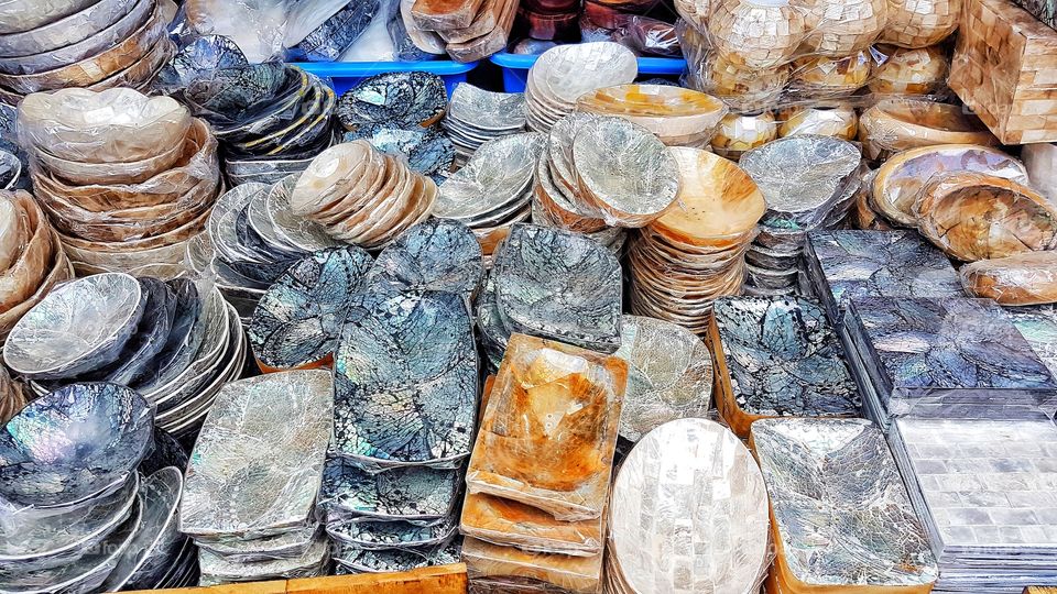 ash trays in ubud market, bali, indonesia
