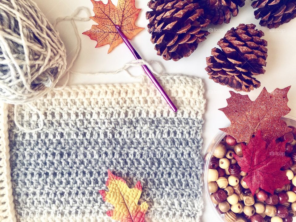 Crocheting in the fall 