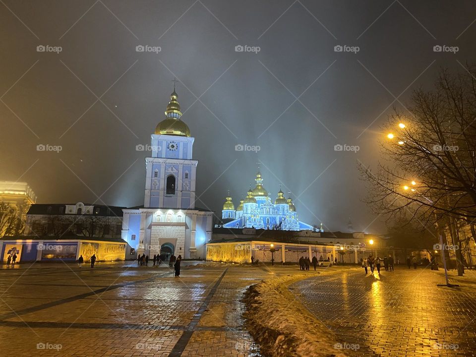 Orthodox Church in night Kiew 