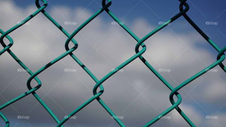 Green chainlink fence