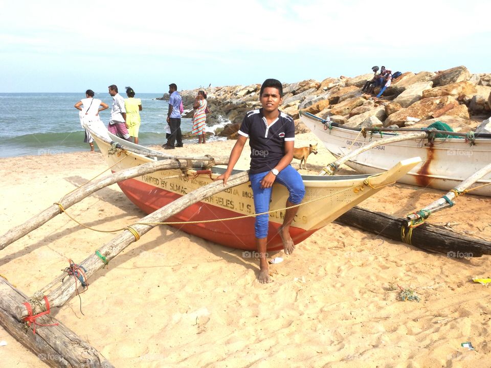 Fishing boat at Kirinda beach Sri Lanka