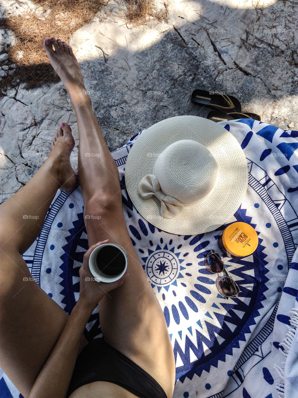 Relaxing on the beach