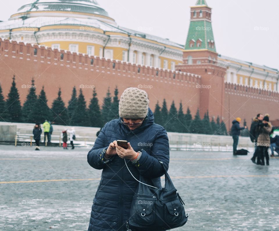 Woman using technology