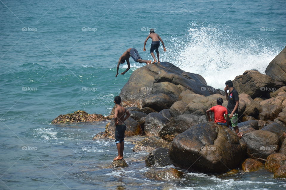 Jumping at the sea Sri Lanka