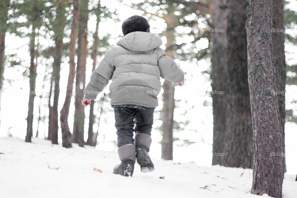 Child going up the hill