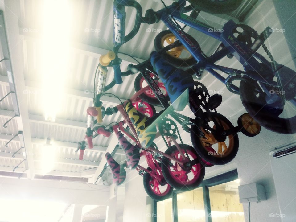 bikes hanging