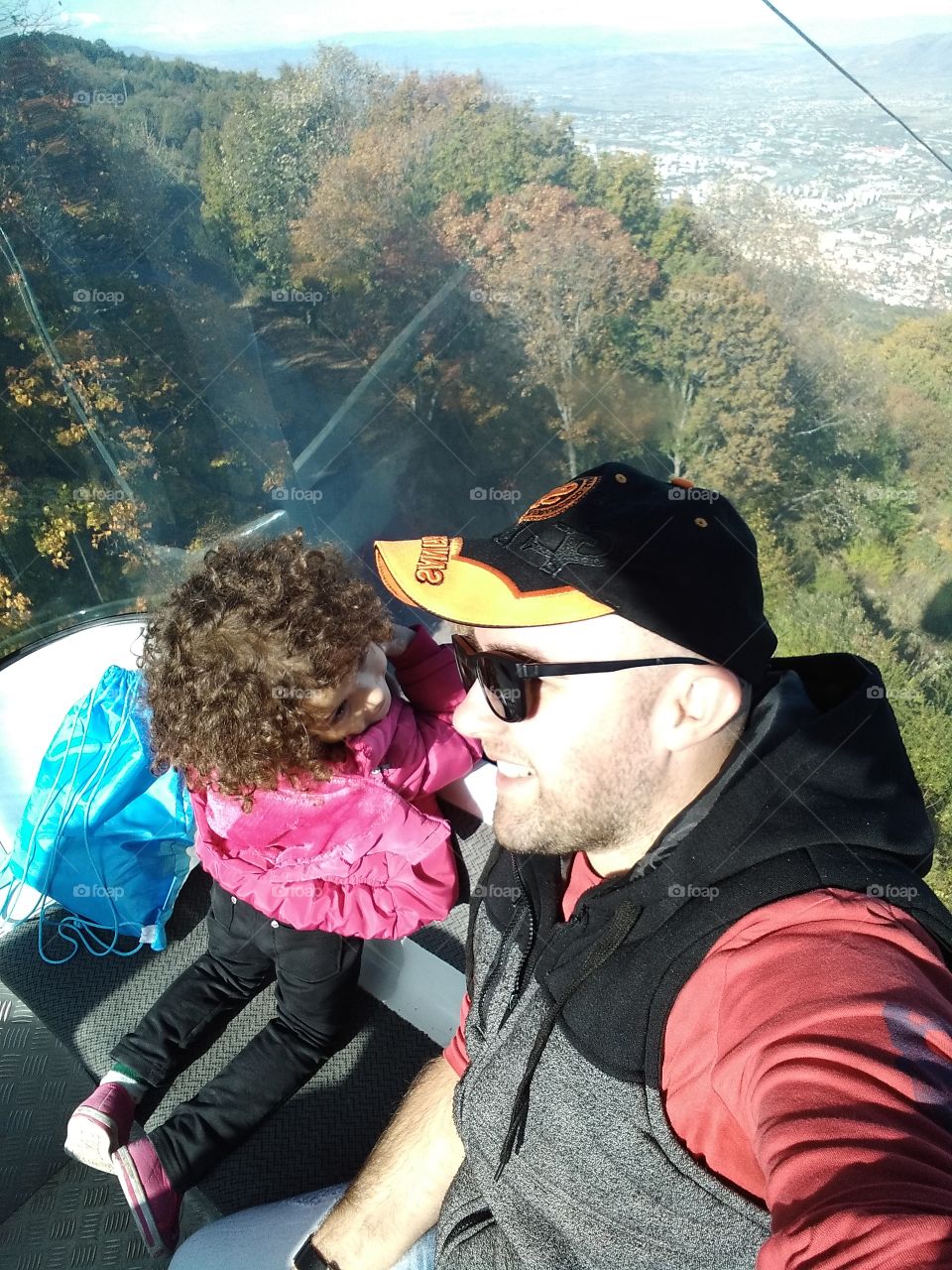 Hiking to the hill with cable car. At "Milenium Cross" - Skopje.