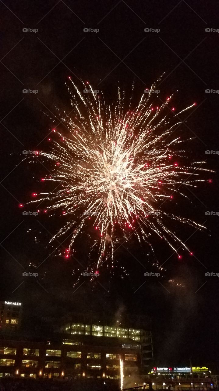 Firework bursting