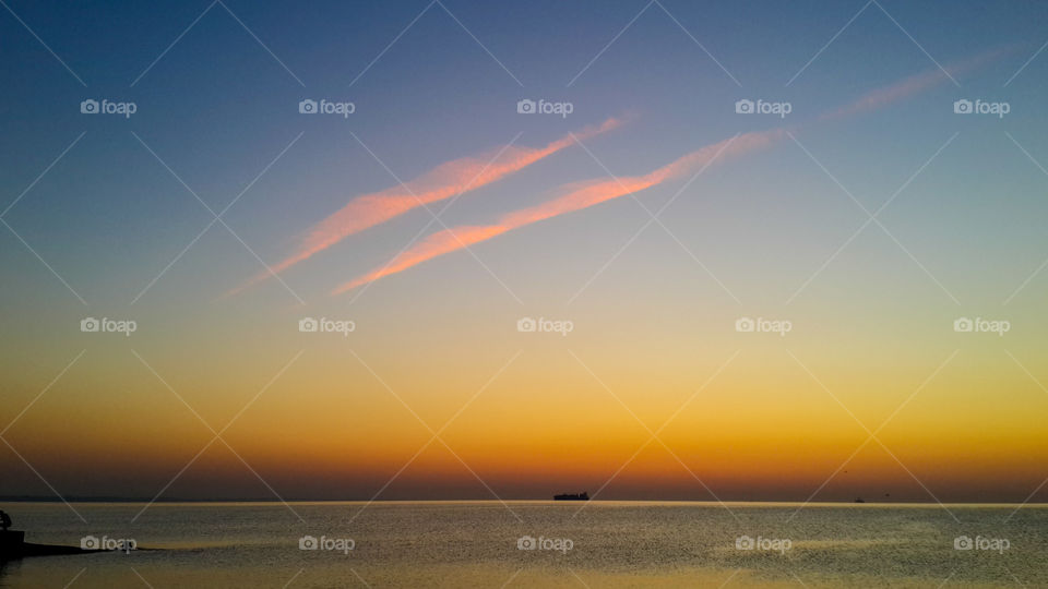 Dramatic sky with idyllic sea