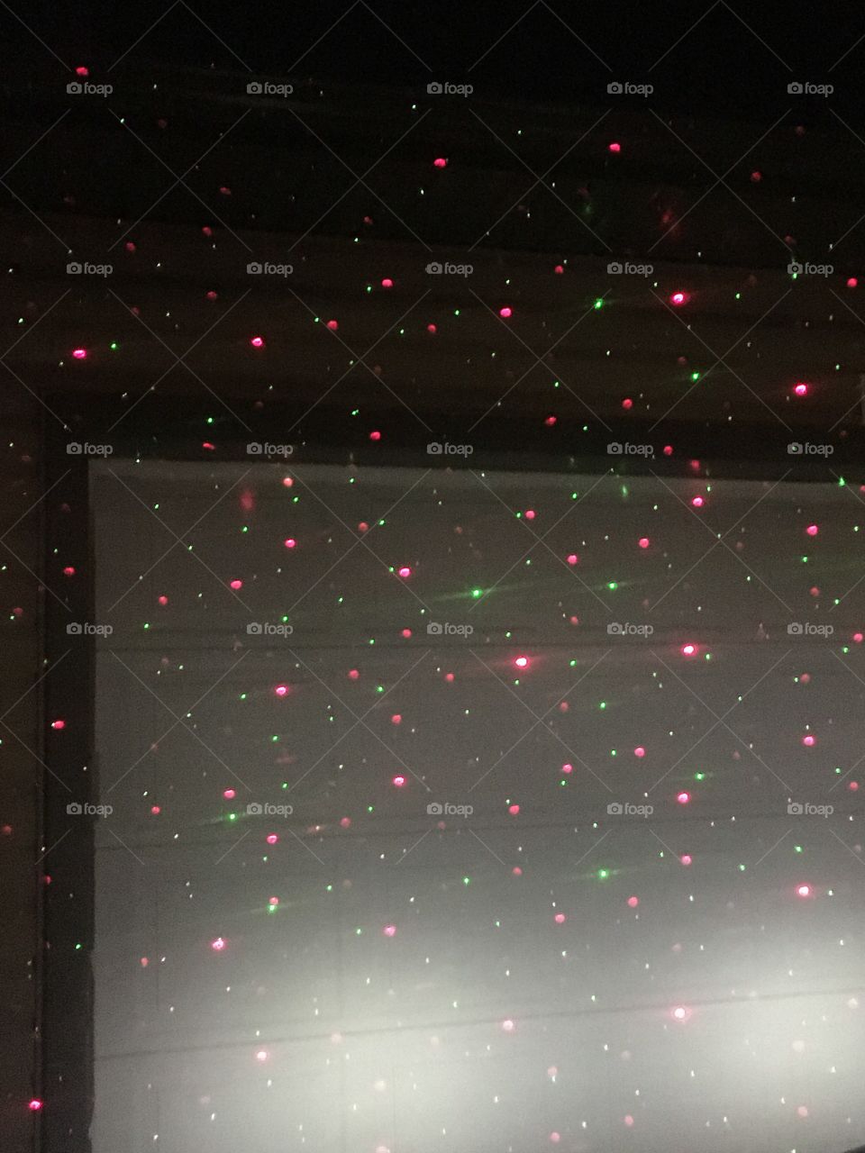 Christmas lights on the garage 