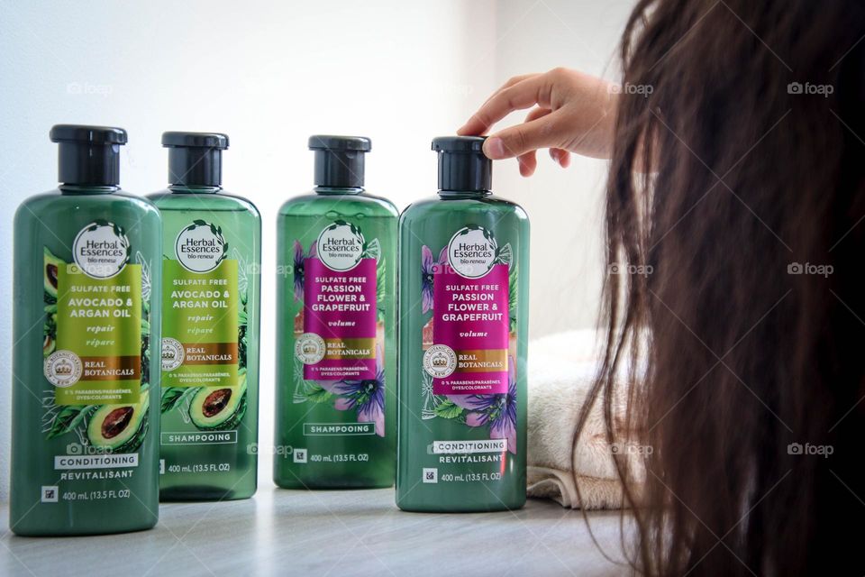 Herbal Essences hair solutions in use