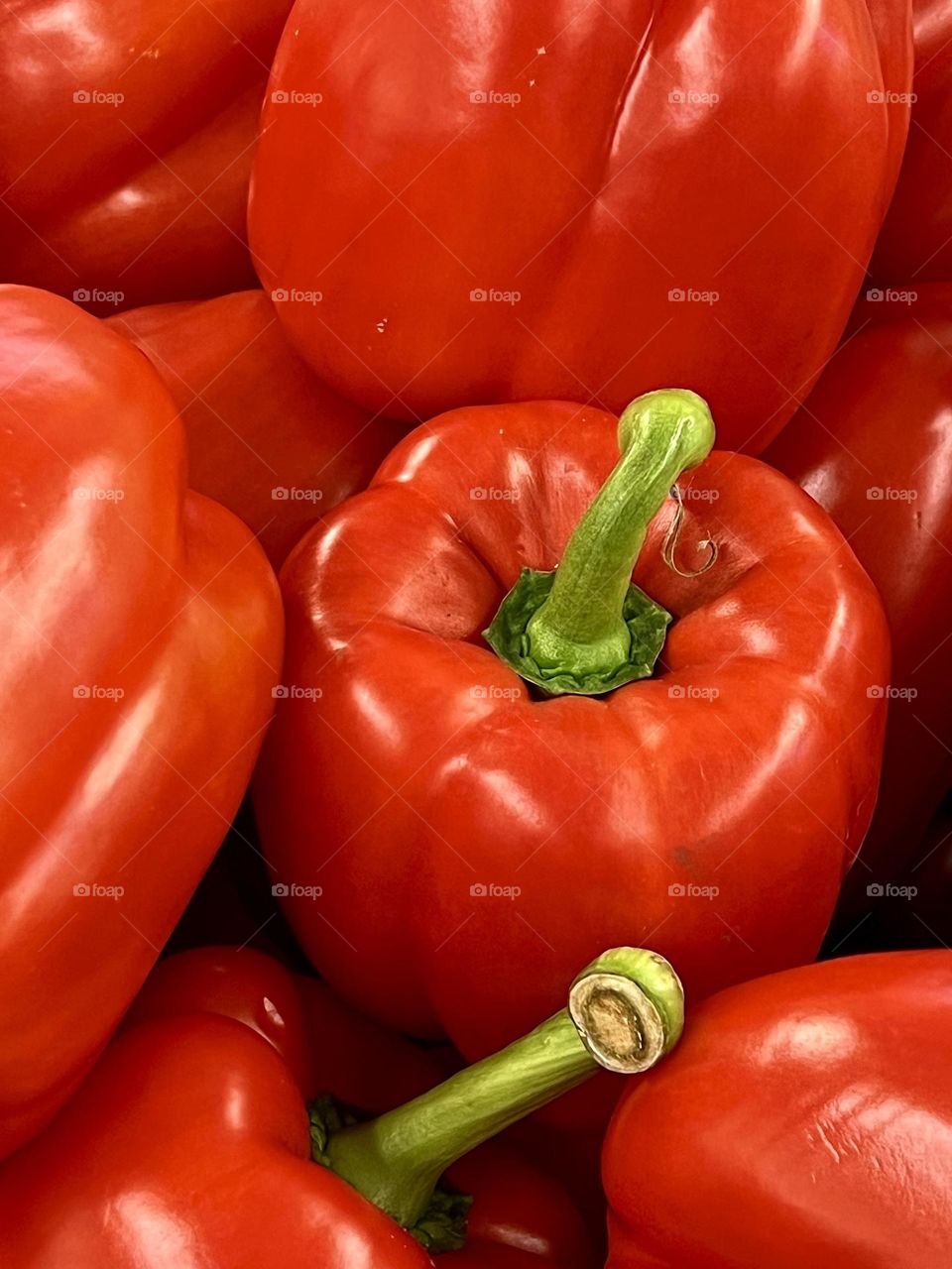 Close-up shot of red pepper in a box. 