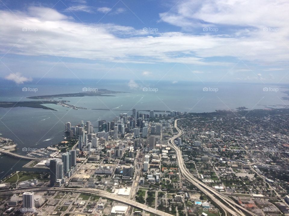 Aerial Miami Water