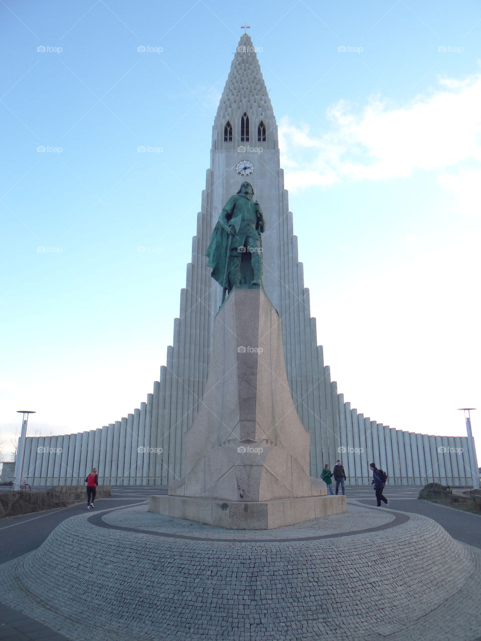 hallgrimskirkja church reykjavik iceland people statue church by kshapley