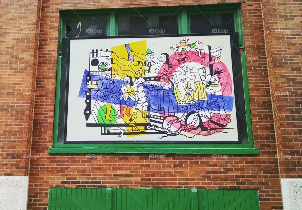 A painting on a building