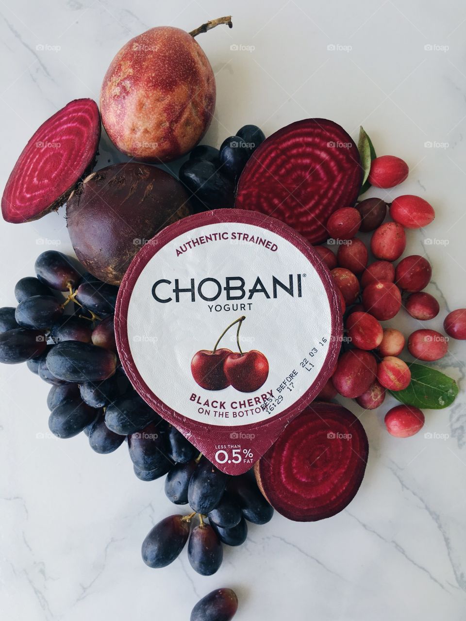 CHOBANI in Amazing Sceneries : Chobani Cherry with healthy red ingredients.