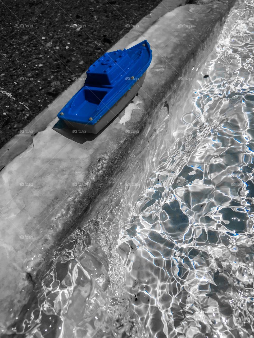 Toy boat waiting to go in the water!