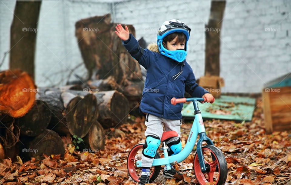 Baby Boy Enjoying His Bike