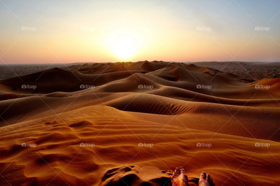 Sunset in the empty quarters