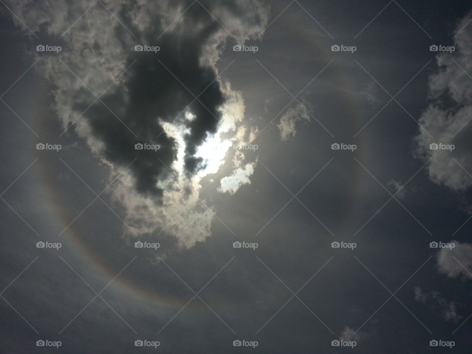 clouds. the sun had a halo that day