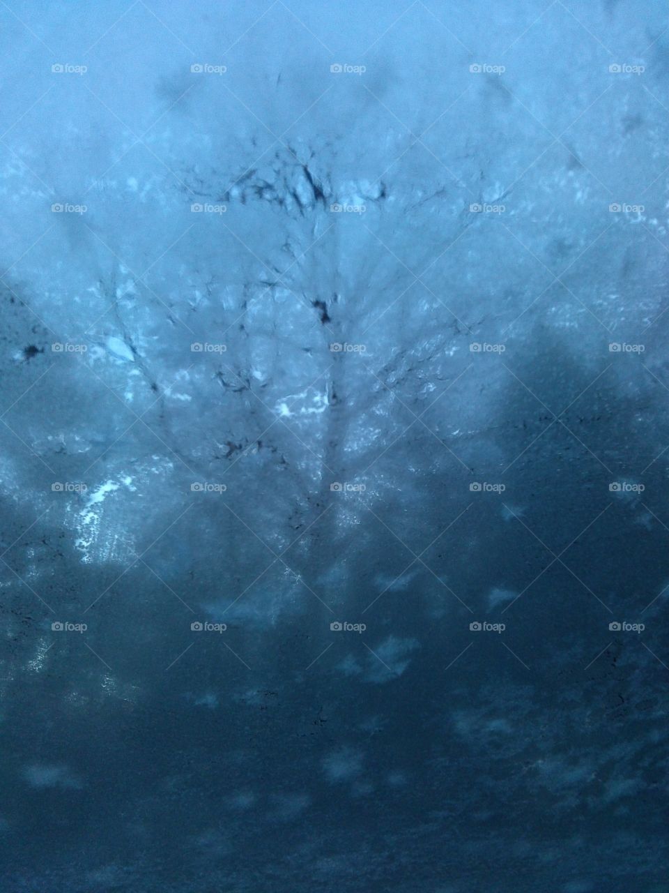 winter story through frozen window