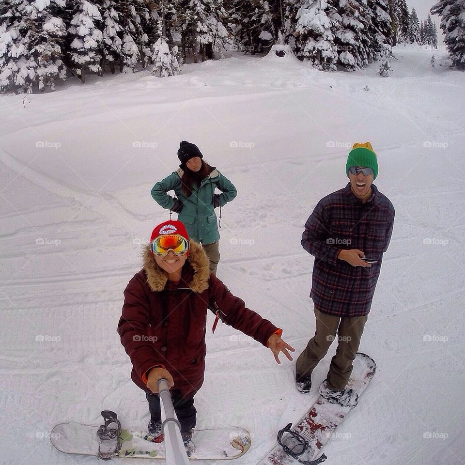 Snowboarding in Yosemite